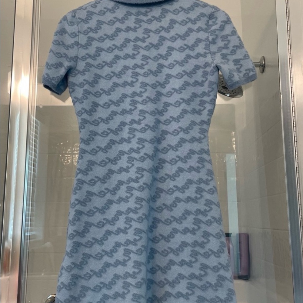 Maje Light Blue Patterned Mini Dress - Picture 3 of 4
